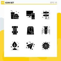 9 Creative Icons Modern Signs and Symbols of package commerce business check construction Editable Vector Design Elements