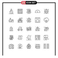 Universal Icon Symbols Group of 25 Modern Lines of project engineer phone automation performance Editable Vector Design Elements