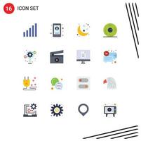 Set of 16 Modern UI Icons Symbols Signs for creative idea planet horror fear Editable Pack of Creative Vector Design Elements