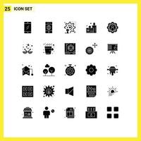 Set of 25 Modern UI Icons Symbols Signs for development shopping setting plain update Editable Vector Design Elements