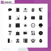 Set of 25 Modern UI Icons Symbols Signs for cell spotlight settings light bright Editable Vector Design Elements