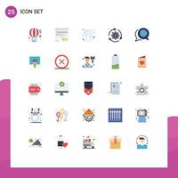 Group of 25 Modern Flat Colors Set for communication gear website configuration setting Editable Vector Design Elements