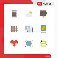 Set of 9 Modern UI Icons Symbols Signs for branding pen remove paper house Editable Vector Design Elements