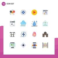 Modern Set of 16 Flat Colors and symbols such as internet file connect education creative Editable Pack of Creative Vector Design Elements