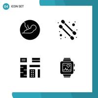 User Interface Pack of 4 Basic Solid Glyphs of baby native medical advertising handwatch Editable Vector Design Elements