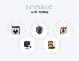 Web Hosting Line Filled Icon Pack 5 Icon Design. database . server. hosting . secure . hand vector