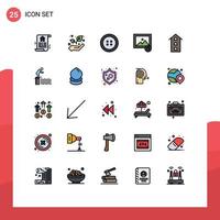 Set of 25 Modern UI Icons Symbols Signs for jump store image shops house Editable Vector Design Elements