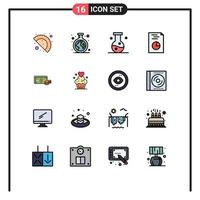 Set of 16 Modern UI Icons Symbols Signs for finance dollar chemistry report analytics Editable Creative Vector Design Elements