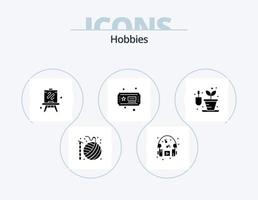 Hobbies Glyph Icon Pack 5 Icon Design. hobby. gardening. music. hobby. ticket vector