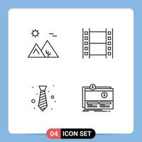 4 Creative Icons Modern Signs and Symbols of arabia dress egypt media wear Editable Vector Design Elements