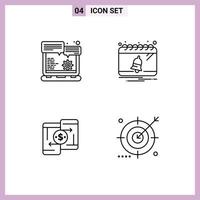 Line Pack of 4 Universal Symbols of browser money option date peer to peer Editable Vector Design Elements