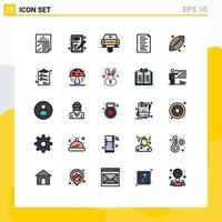 25 Thematic Vector Filled line Flat Colors and Editable Symbols of ball html idea code star Editable Vector Design Elements