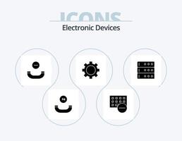 Devices Glyph Icon Pack 5 Icon Design. server. data. call. technology. gadget vector