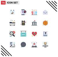 Universal Icon Symbols Group of 16 Modern Flat Colors of ambulance message mobile mail corporate Editable Pack of Creative Vector Design Elements