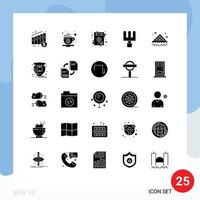 Universal Icon Symbols Group of 25 Modern Solid Glyphs of package open greeting card fast sweet Editable Vector Design Elements