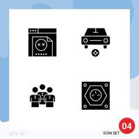 User Interface Solid Glyph Pack of modern Signs and Symbols of error group car vehicles protection Editable Vector Design Elements