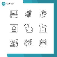 9 Thematic Vector Outlines and Editable Symbols of help chat point bubble sea Editable Vector Design Elements