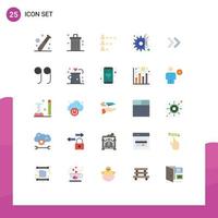 Set of 25 Modern UI Icons Symbols Signs for arrow maintenance garbage gear find Editable Vector Design Elements