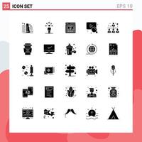 Universal Icon Symbols Group of 25 Modern Solid Glyphs of leader business marketing search web Editable Vector Design Elements