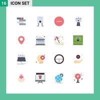 16 Thematic Vector Flat Colors and Editable Symbols of map twitter media system plumber Editable Pack of Creative Vector Design Elements