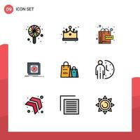 9 Creative Icons Modern Signs and Symbols of bag server online problem application Editable Vector Design Elements