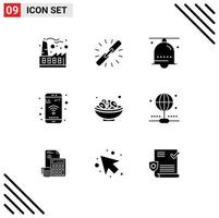 9 Creative Icons Modern Signs and Symbols of wifi mobile web app notification Editable Vector Design Elements