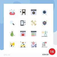 16 Flat Color concept for Websites Mobile and Apps look sound app level control Editable Pack of Creative Vector Design Elements