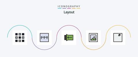 diseño línea lleno plano 5 5 icono paquete incluso . imagen. ver vector