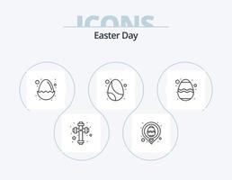 Easter Line Icon Pack 5 Icon Design. easter. easter. basket. bible. egg vector