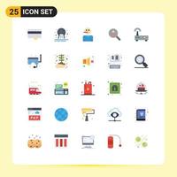 25 Thematic Vector Flat Colors and Editable Symbols of people find waste browse support Editable Vector Design Elements