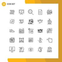 Pack of 25 Modern Lines Signs and Symbols for Web Print Media such as person graph out avatar education Editable Vector Design Elements