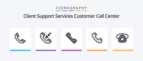 Call Line Filled 5 Icon Pack Including . telephone. phone. phone. telephone. Creative Icons Design vector