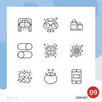 Outline Pack of 9 Universal Symbols of settings loading fathers day layout shop Editable Vector Design Elements