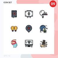 Set of 9 Modern UI Icons Symbols Signs for thinking innovation medicine idea school Editable Vector Design Elements