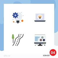 User Interface Pack of 4 Basic Flat Icons of idea management travel multimedia camera computer Editable Vector Design Elements