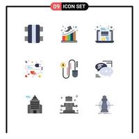 Universal Icon Symbols Group of 9 Modern Flat Colors of dollar heart laptop charge extension Editable Vector Design Elements