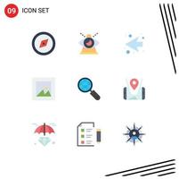 Modern Set of 9 Flat Colors and symbols such as seo internet arrow globe layout Editable Vector Design Elements