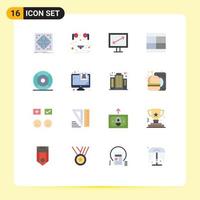 Set of 16 Commercial Flat Colors pack for basic illustration headset draw create Editable Pack of Creative Vector Design Elements