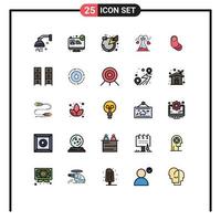 Universal Icon Symbols Group of 25 Modern Filled line Flat Colors of baby heart chart flask product Editable Vector Design Elements