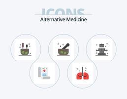 alternativa medicina plano icono paquete 5 5 icono diseño. sopa. médico. médico. hospital. relajarse vector