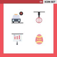 4 Universal Flat Icons Set for Web and Mobile Applications car marketing appliances house sale Editable Vector Design Elements