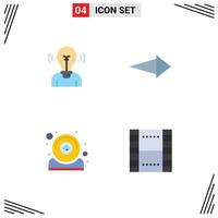 Set of 4 Modern UI Icons Symbols Signs for bulb hardware person right webcam Editable Vector Design Elements