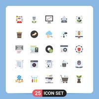 Universal Icon Symbols Group of 25 Modern Flat Colors of auto emotional science emotion android Editable Vector Design Elements