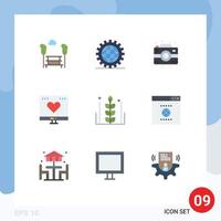 9 User Interface Flat Color Pack of modern Signs and Symbols of money like programing finance photo Editable Vector Design Elements