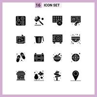 Stock Vector Icon Pack of 16 Line Signs and Symbols for heart laptop devices game hobbies Editable Vector Design Elements