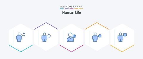 humano 25 azul icono paquete incluso signo. cuerpo. sincronizar bloquear. usuario vector