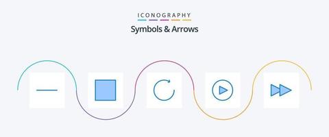 Symbols and Arrows Blue 5 Icon Pack Including . forward. vector