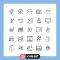 25 User Interface Line Pack of modern Signs and Symbols of footprint bear beliefs plan file Editable Vector Design Elements