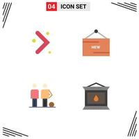 Modern Set of 4 Flat Icons and symbols such as arrow ball ecommerce product friends Editable Vector Design Elements