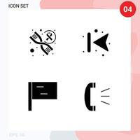 4 User Interface Solid Glyph Pack of modern Signs and Symbols of dna answer arrows left client support Editable Vector Design Elements